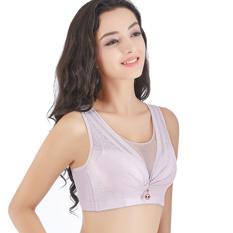 Plus Size Wireless Lace Bra with Adjustable Support