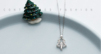 Silver Necklace with Single Christmas Tree