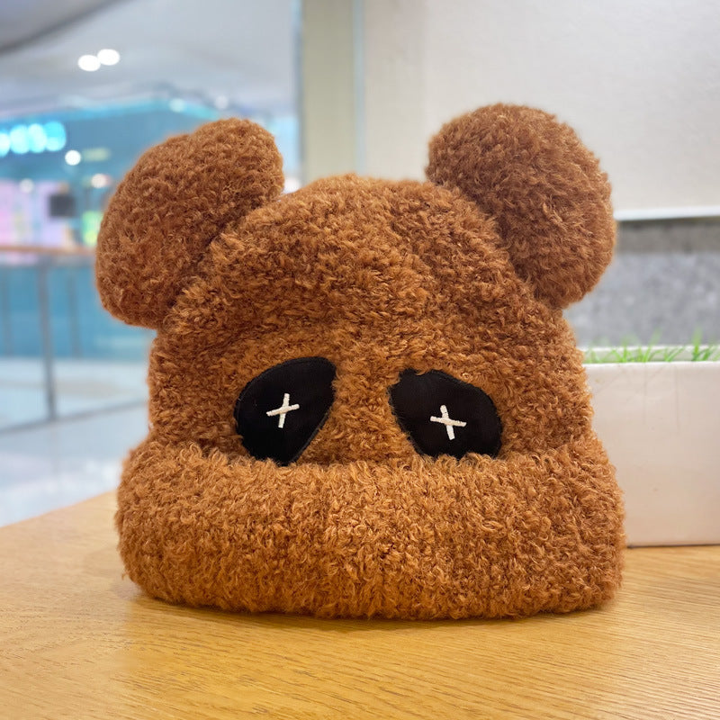 Cute Cartoon Panda Wool Hat | Embroidered Cap