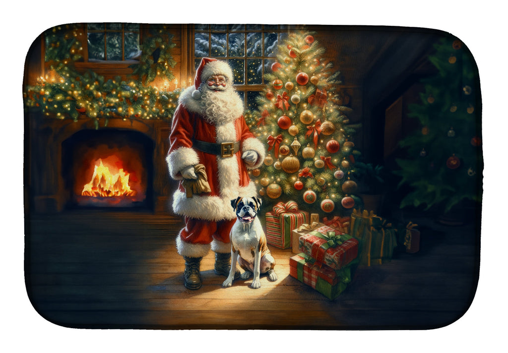 Boxer and Santa Claus Dish Drying Mat