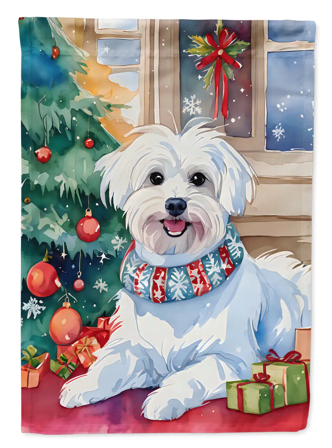 Maltese Christmas Garden Flag