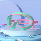 Large Frame Anti-Fog Waterproof Swim Goggles with Earplugs
