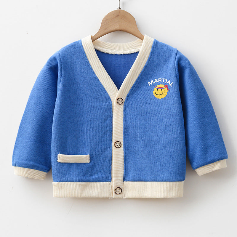 V Neck Sweater for Boys - Bottoming Coat Style