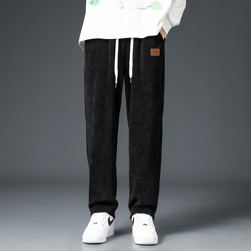 Trendy Wide-Leg Corduroy Fleece Pants for Fall/Winter
