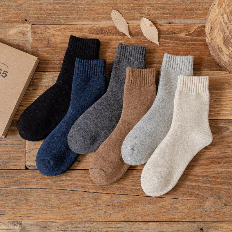 Men's Thick Warm Wool Socks for Winter (Solid Color)