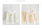 Striped Women's Sweater with Round Neck and Long Sleeves