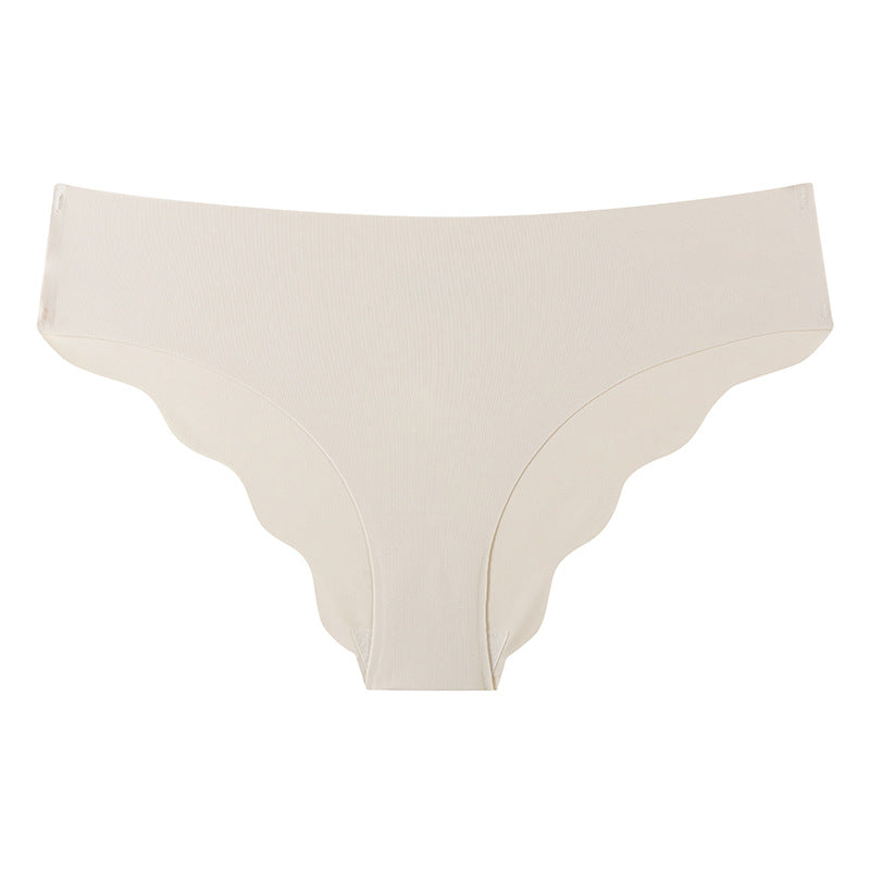 Seamless Ice Silk Ruffled Low Waist Panties