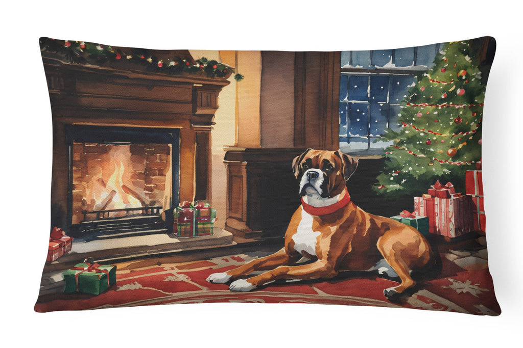 Boxer Cozy Christmas Throw Pillow