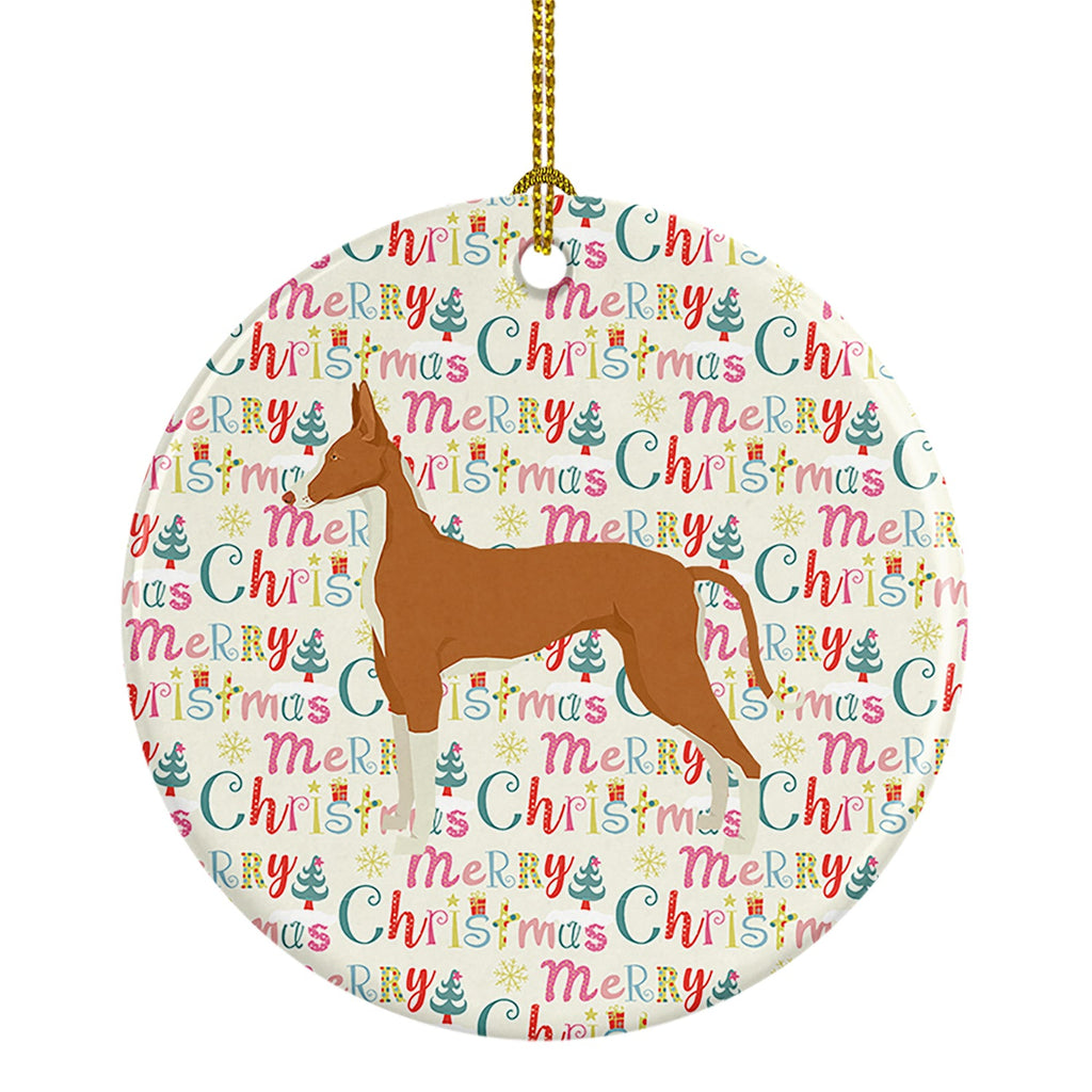 Ibizan Hound Merry Christmas Ceramic Ornament