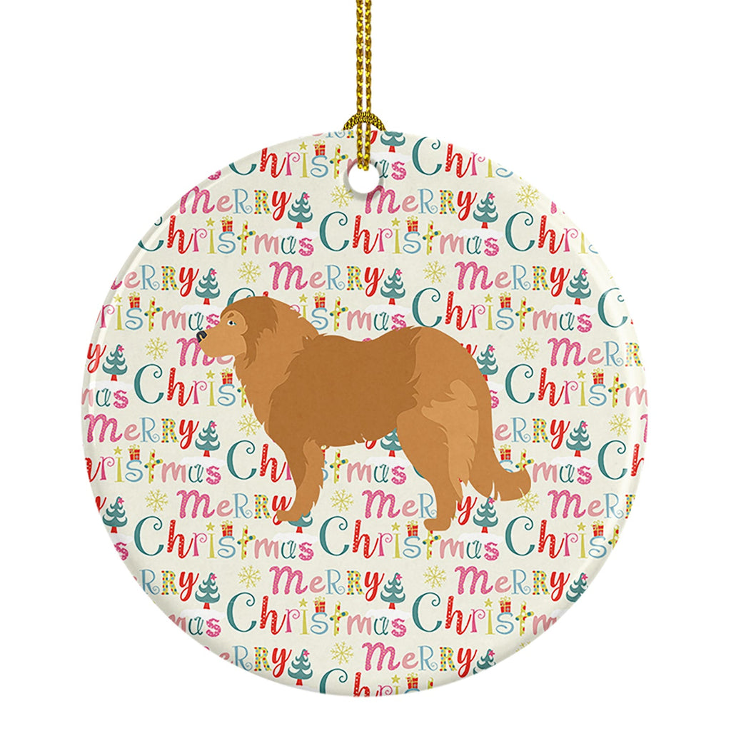 Caucasian Shepherd Dog Merry Christmas Ceramic Ornament