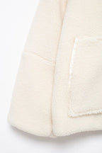 Women's Stand Collar Zipper Lamb Wool Coat