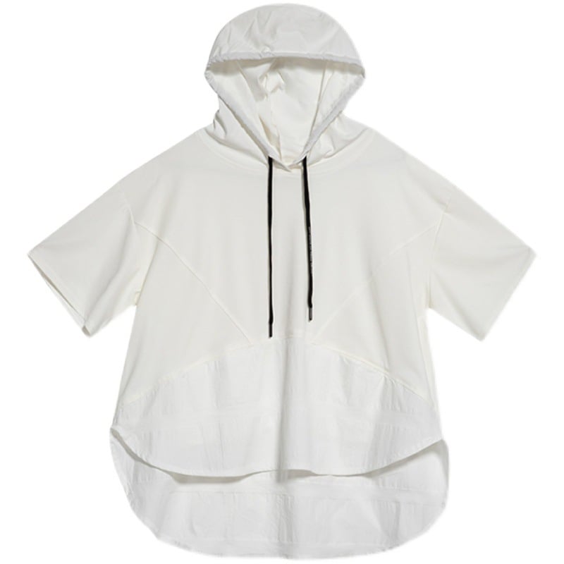 Hooded Short Sleeve T Sweatshirt with Pockets | Streetwear