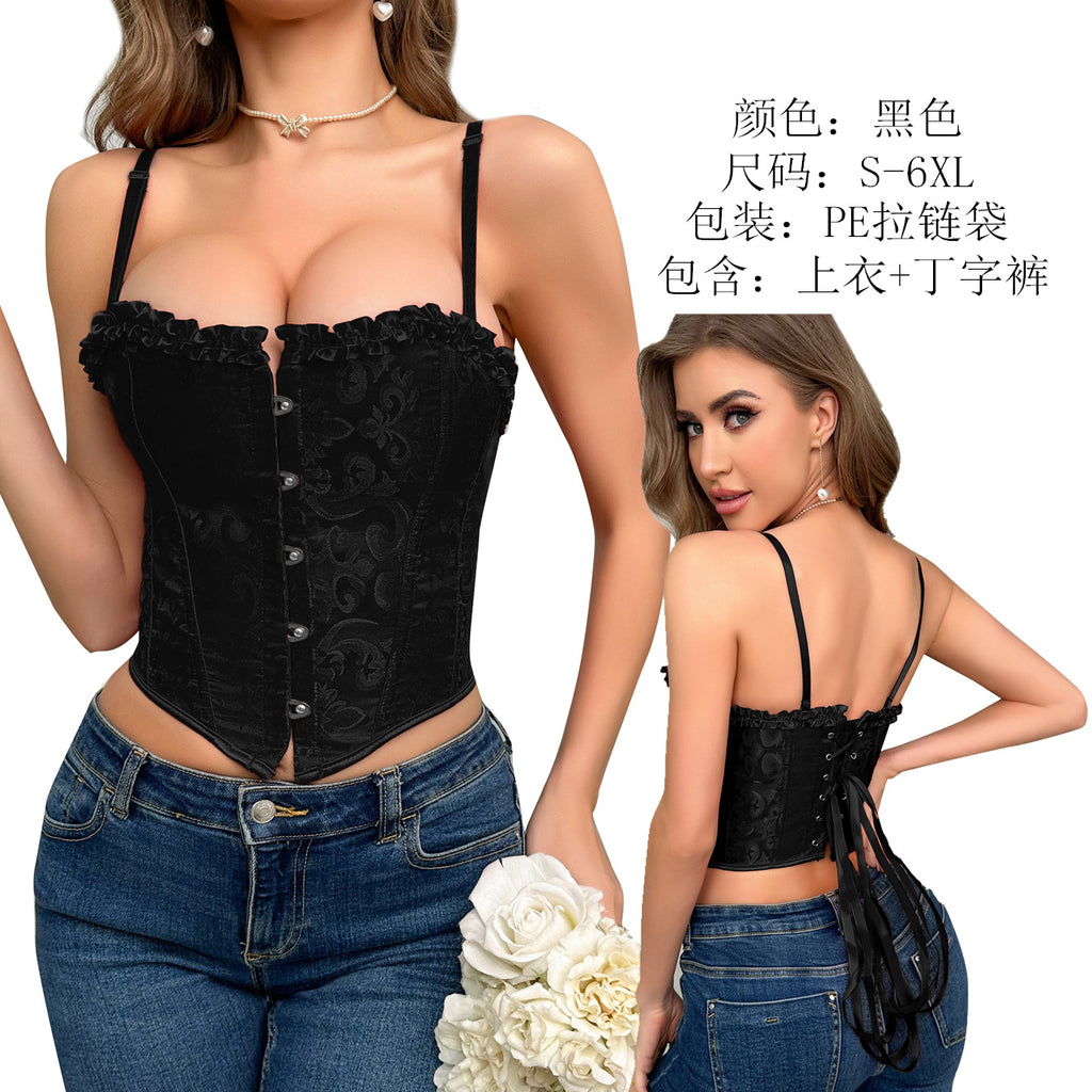 Lace Trimmed Bodysuit with Underwire and Shaping Design
