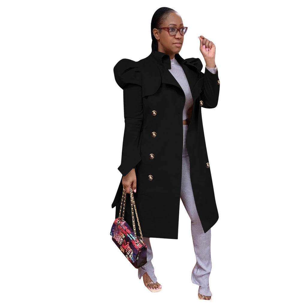 Women's Pure Color Long Trench Coat - All-Match Style