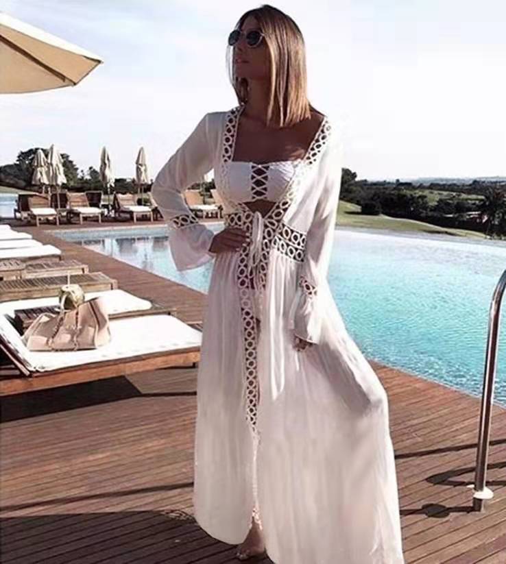 Beach Vacation Bikini Cover-Up Long Loose Dress Cardigan