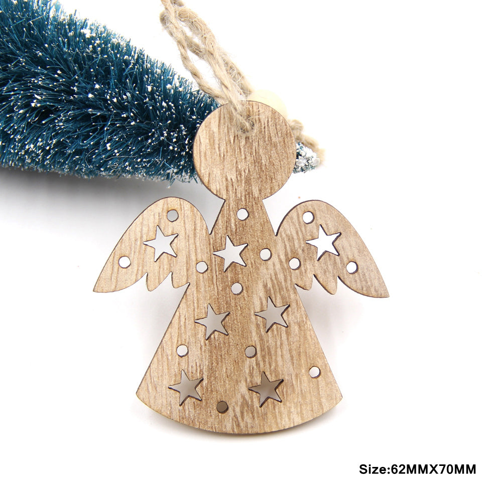 Christmas DIY Snowflake Wooden Pendant for Crafting