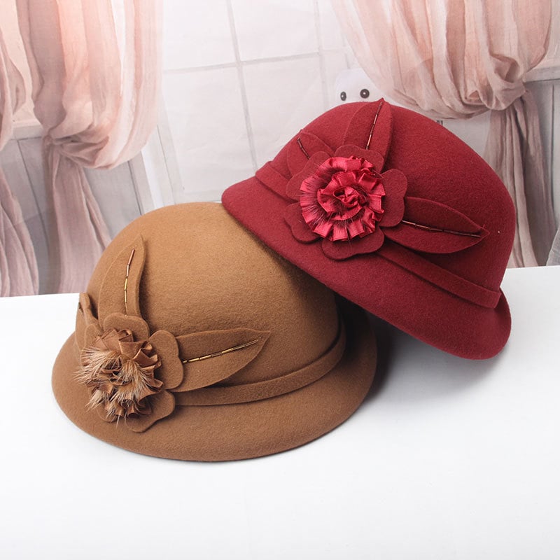 Fashionable Wool Ermine Hat | Embroidered Cap