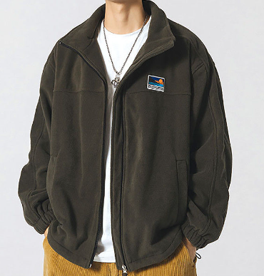 Oversized Fleece Sherpa Jacket with Stand Collar (One)