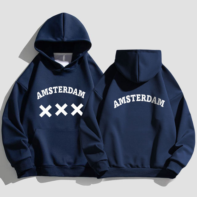 Amsterdam Unisex Hoodie - Black Oversized Sweatshirt | Streetwear