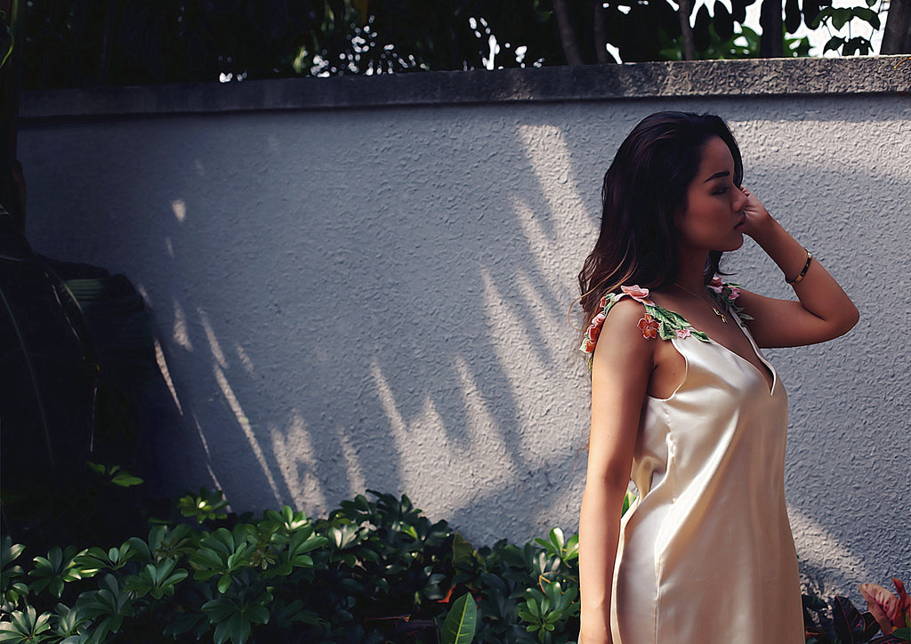 LIVA Embroidered Sleeveless Dress and Nightgown