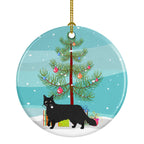Black Chantilly Tiffany Cat Christmas Ceramic Ornament