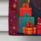 Black Briard Holiday Christmas House Flag