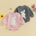 Citgeett Spring Easter Baby Bunny Embroidery Bodysuit