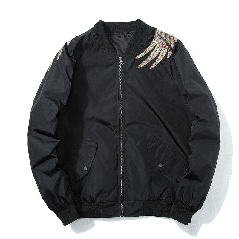 Spring Pilot Bomber Jacket with Bird Embroidery for All