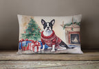 Boston Terrier Christmas Throw Pillow