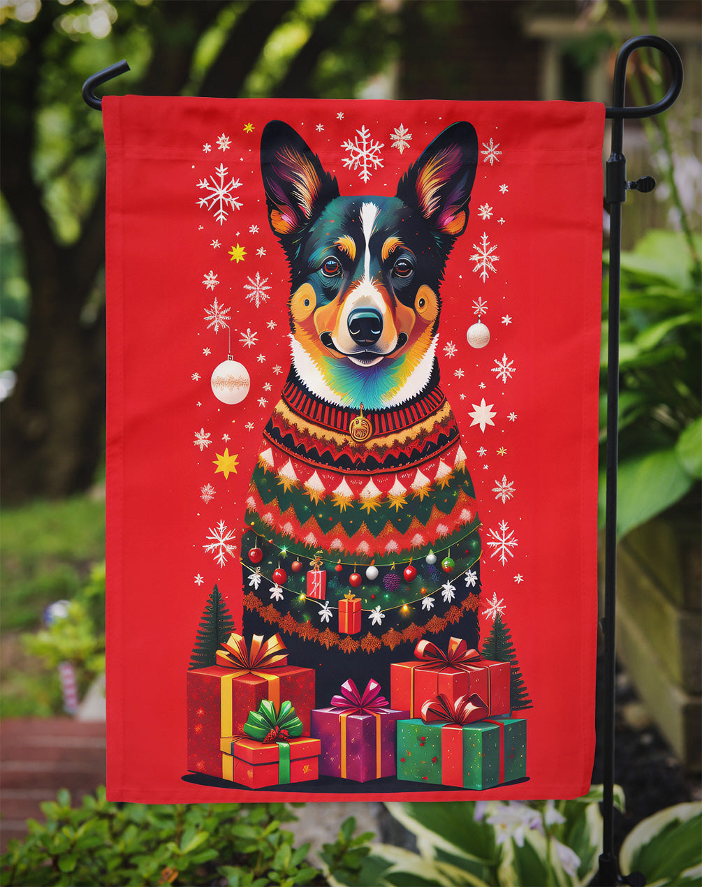 Lancashire Heeler Holiday Christmas Garden Flag