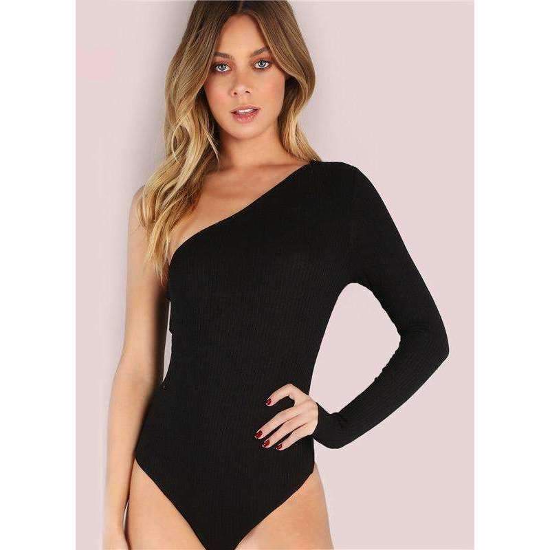 2020 New Asymmetrical Long Sleeve Bodysuit