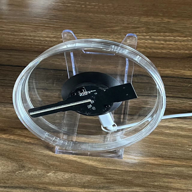 3D Holographic Fan 12cm Christmas Ball Desktop Stereo Night Lamp with WiFi, Music, USB