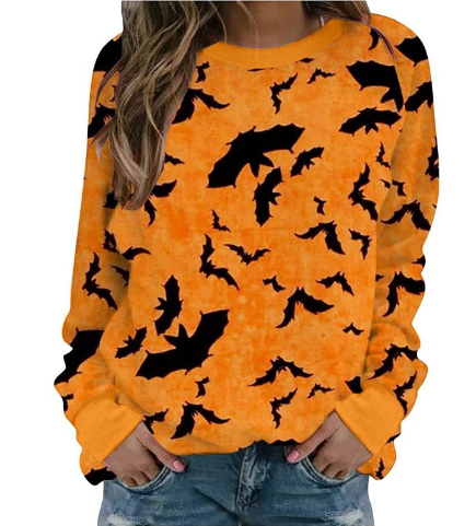 Halloween Women's Printed Long Sleeve Sweater