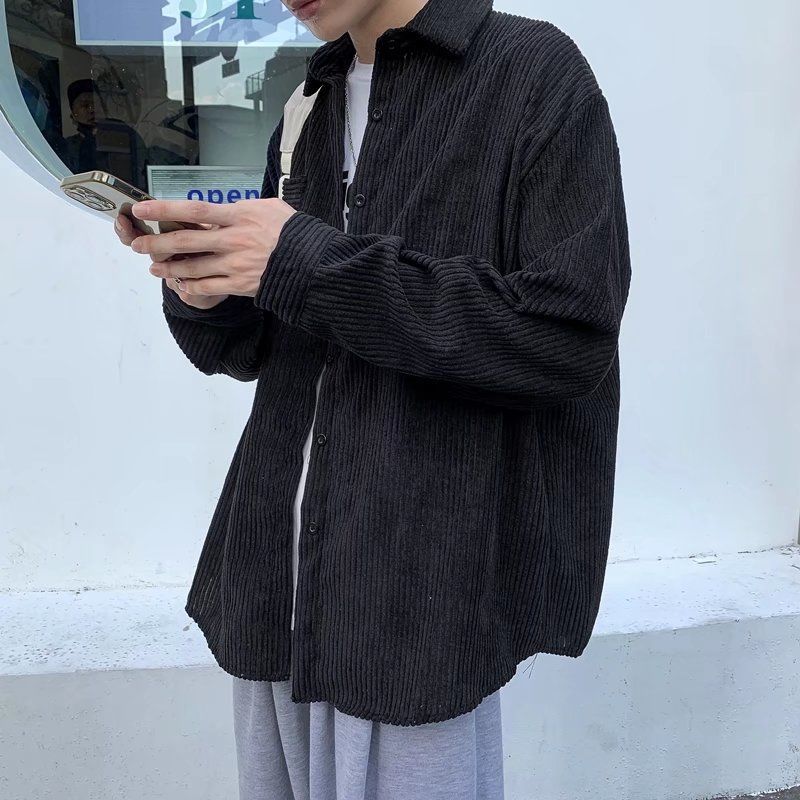 Men's Thick Corduroy Long Sleeve Winter Shirt Coat