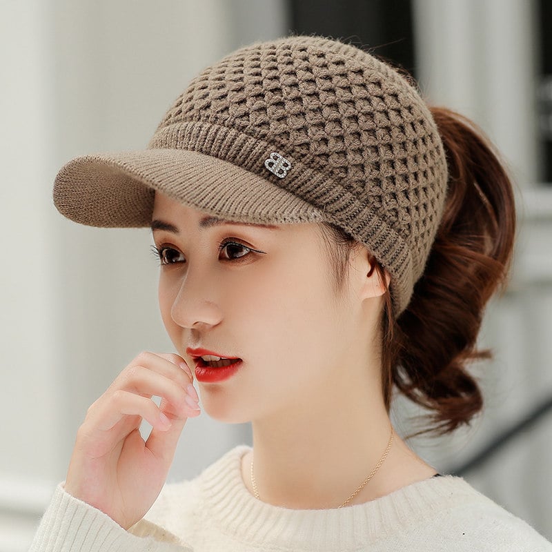 Thick Knitted Wool Hat for Autumn and Winter | Embroidered Cap