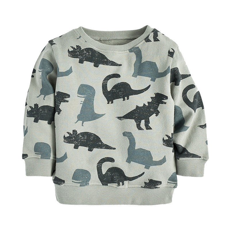 Dinosaur Long-Sleeved Pullover Cartoon Sweater Top | Streetwear