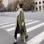 Women's Long Over-the-Knee Casual Windbreaker Jacket