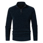 Men's Thick Chenille Zippered Solid Color Sweater
