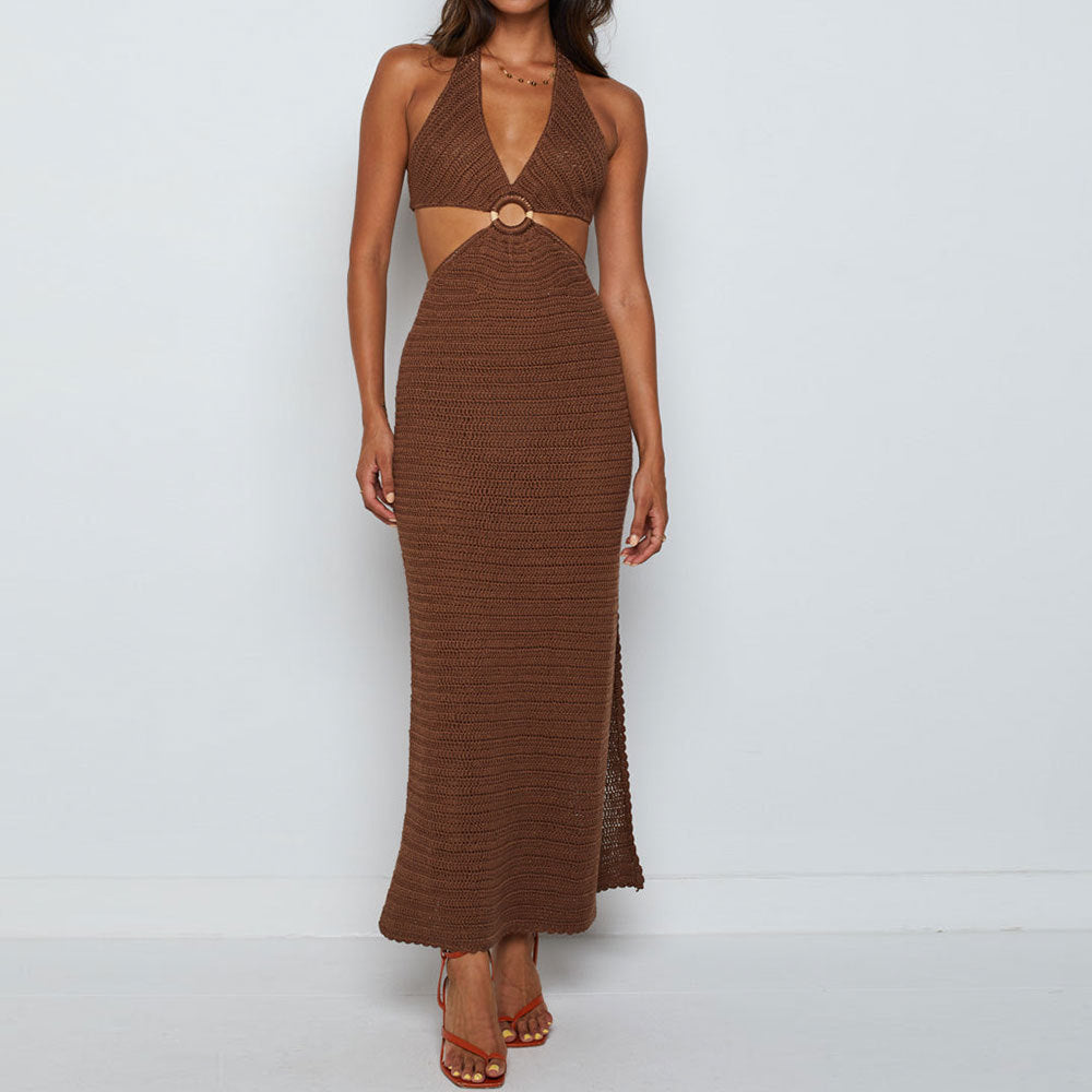 Beach Cover-Up for Bikini with V-Neck and Tie Back