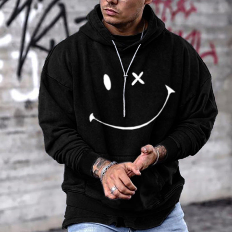Men's Loose Fit Printed Sports Hoodie | Streetwear
