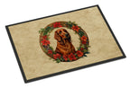 Irish Setter Christmas Flowers Doormat