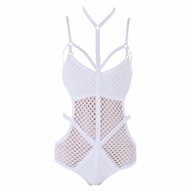 Fishnet Strappy Cutout One-Piece Monokini