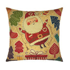 Christmas Santa and Reindeer Cotton Linen Pillow Covers