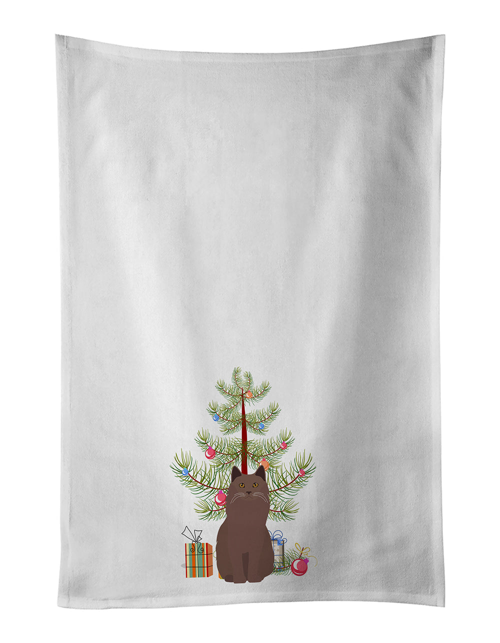 York Chocolate Cat Christmas Kitchen Towel Set of 2
