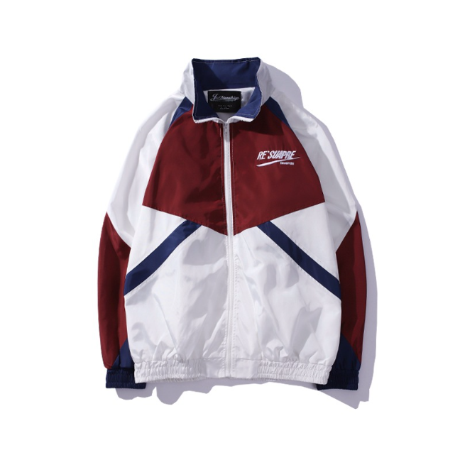 Men's Patchwork Windbreaker Baseball Jacket (Large Size)