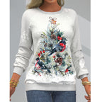 Digital Print Raglan Sleeve Sweater for Women