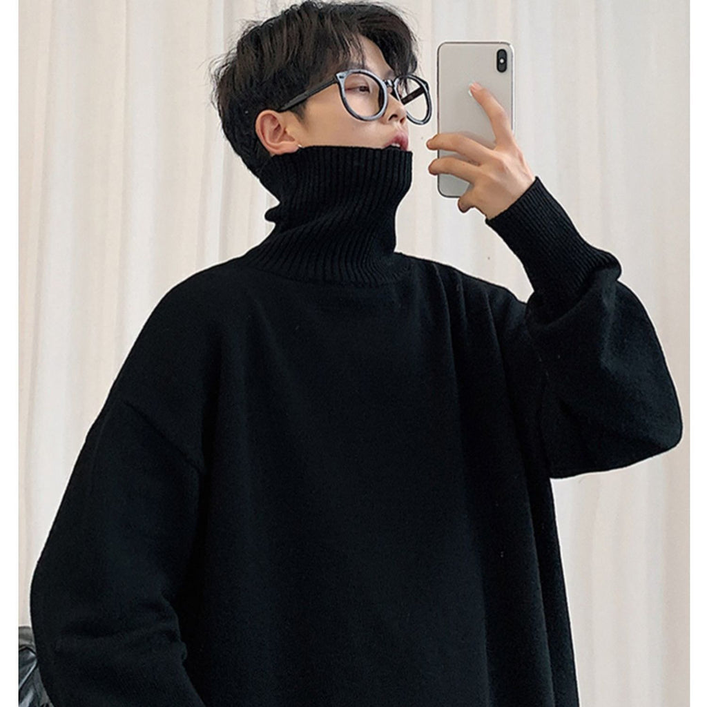 Men's Warm Solid Color Turtleneck Sweater