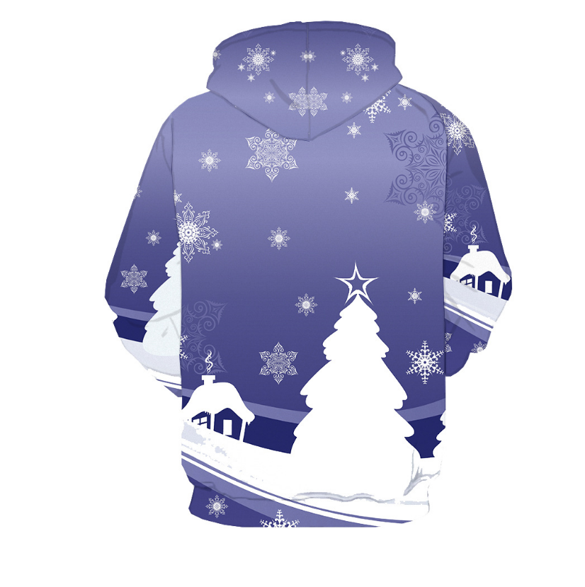 3D Printed Casual Hoodie with Snowman Design | Streetwear