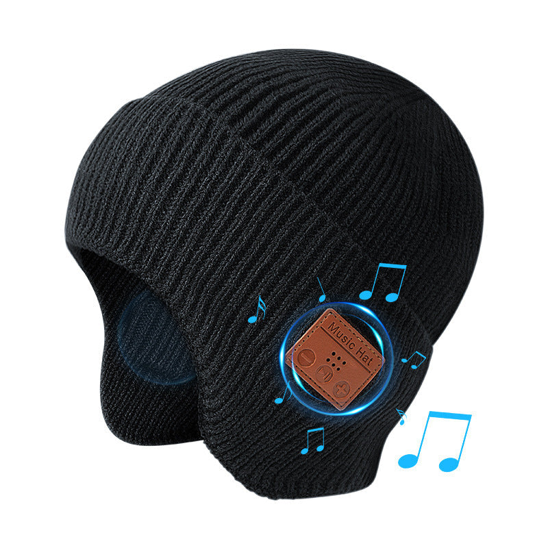 Musical Beanie Hat With Ear Muff and Bluetooth | Embroidered Cap