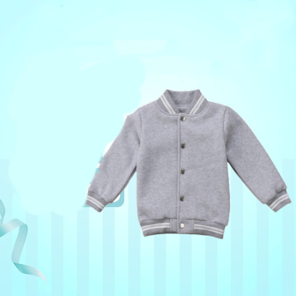 Children's Thick Coat with Grey Letters and Heart Design